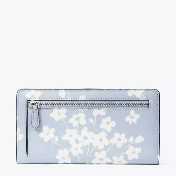 Kate Spade Dana Sweet Floral Printed Large Bifold Wallet Blue Multi - Picture 3 of 3